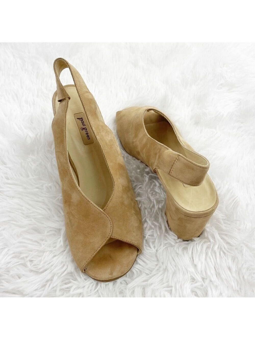 Paul Green Riviera Peep Toe Suede Slingback Heeled Sandal 5